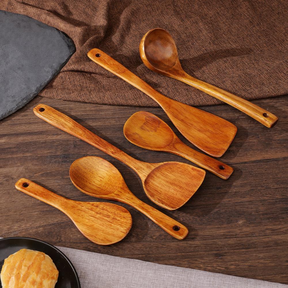Wooden Spatula Soup Spoon Kitchen Set Cooking Household Spatula Spatula Cooking Wooden Spatula Spoon Stir Fry Spoon