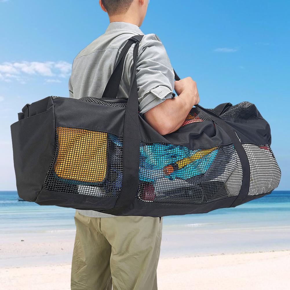 Multifunctional Snorkeling Equipment Storage Bag Large Capacity Beach Storage Bag Mesh Gear Bag for Surfing Swiming Scuba Diving