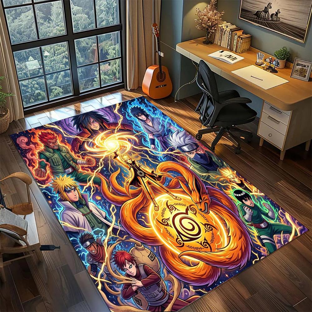 Naruto Washable Gamer Room Large Area Non Slip Floor Mat Rug Carpet Bedroom Home Decor.-TING