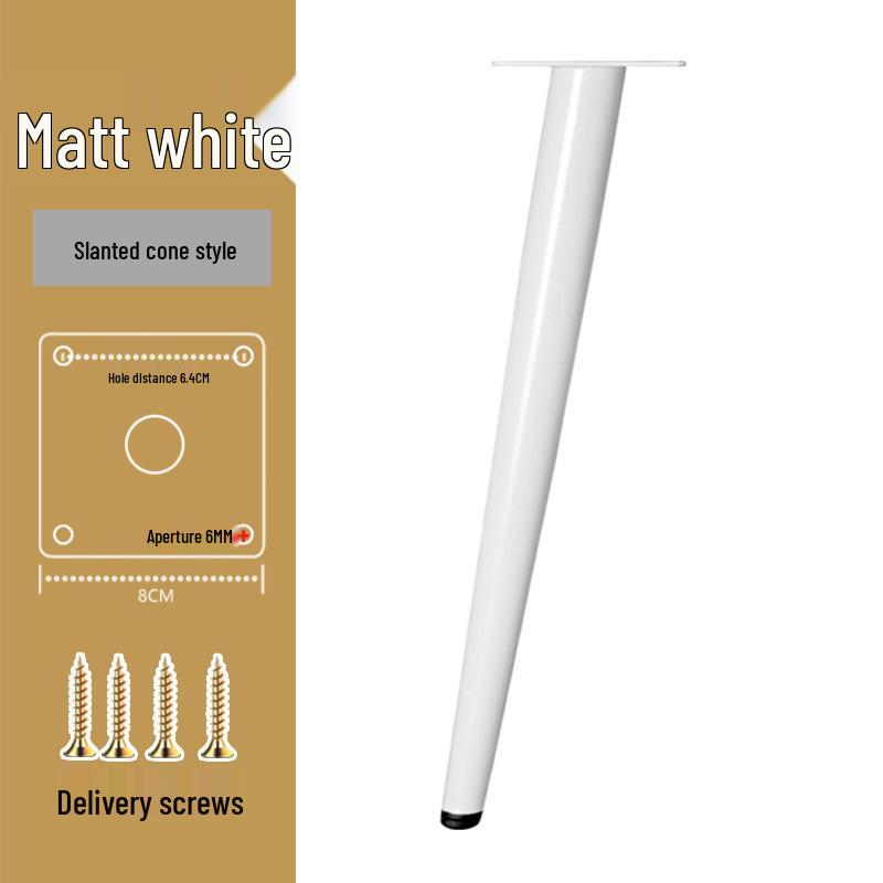 White Metal Cone Legs for Tables, Desks, Sofas, Cabinets, and More
