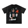 Caleb Williams Chicago T-shirt Autografo Grafica Vintage Lavaggio Neve Cotone Oversize