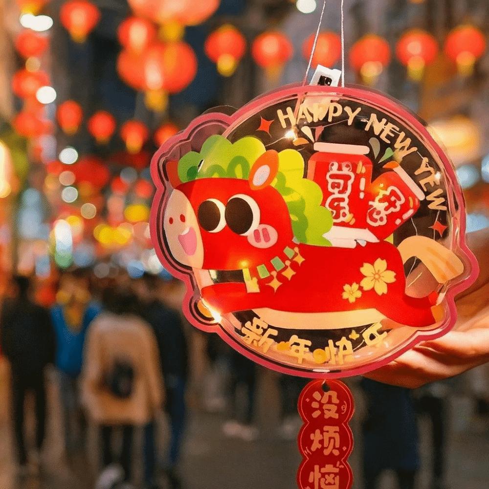 Cartoon Portable Horse Lantern Handmade Spring Festival Lantern  Festival Celebration