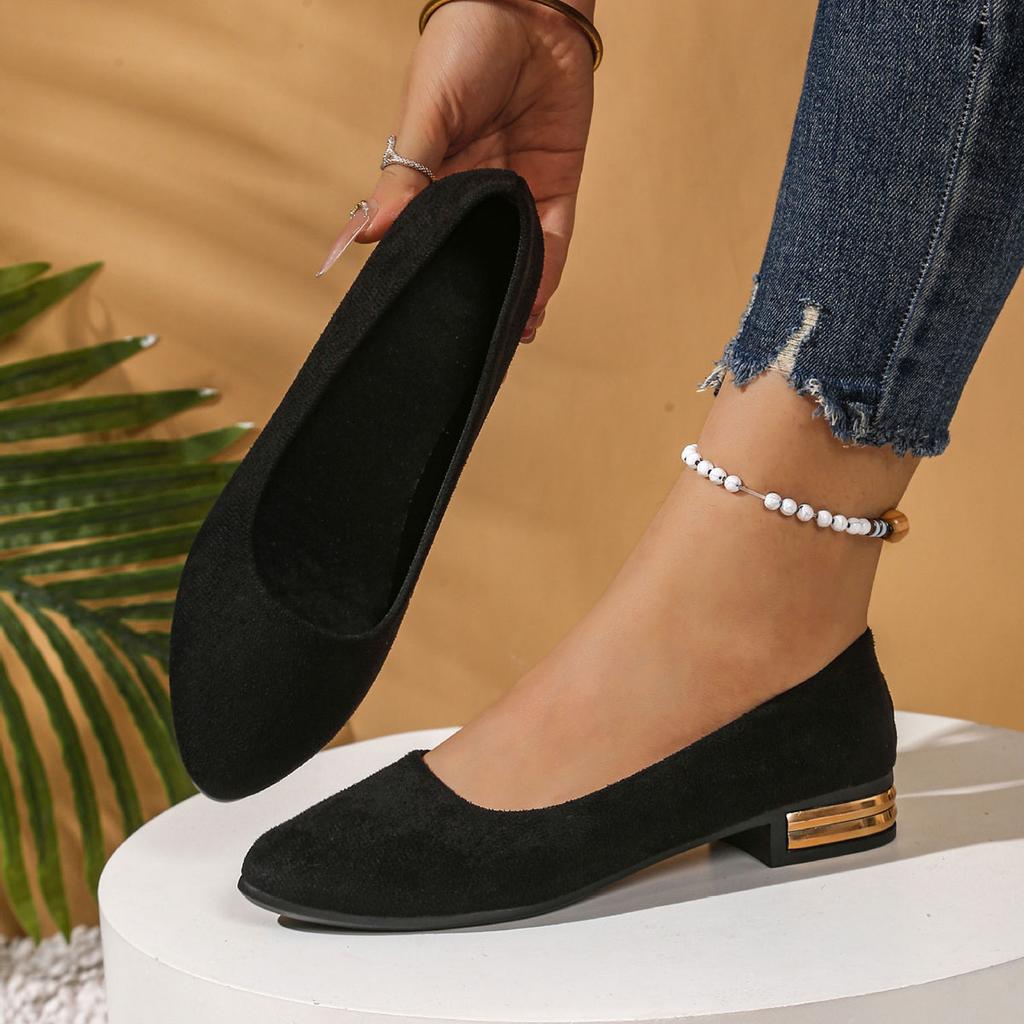 Fashion Comemore Single Shoes Women 2025 Spring Autumn New Suede Pointed Toe Low Heeled Pumps for Women Casual Solid Heels Women Shoes