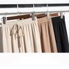 Summer Ladies Ice Silk Light Wide Leg Trousers Girl Solid Color High Waist Loose All-match Straight Casual Pants