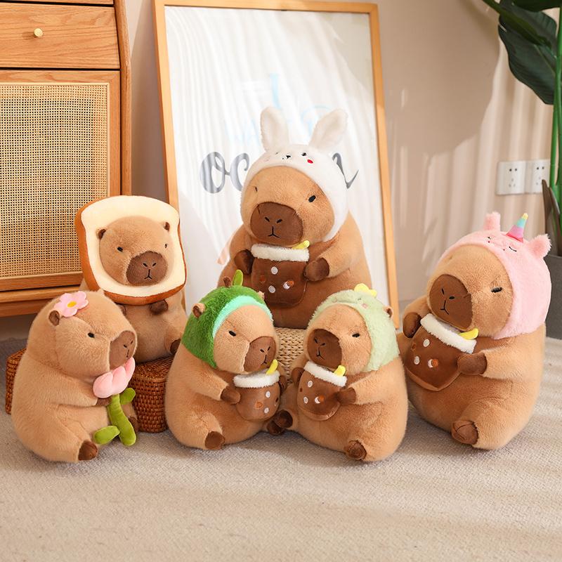 Capybara Turn Into Bread Uncorn Plush Toys Lovely Cartoon Animals Stuffed Dolls Holiday Gift Home Decor Sofa Plush Pillows