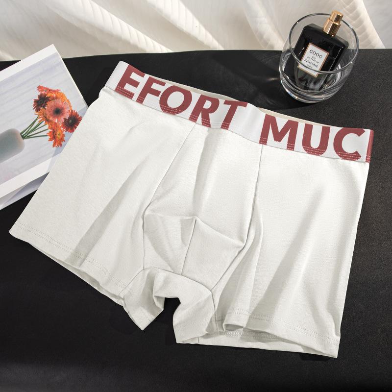 Men's Breathable Underwear Personalized Letter Four Cornered Pants Plus Size Trendy Men's Flat Cornered Pants