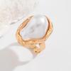 Baroque Special-Shaped Simulation Pearl Ring - Retro Irregular Alloy Design