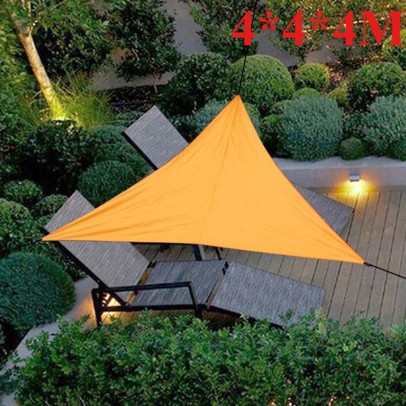 Garden Swimming Pool UV-resistant Sunshade Sail, Outdoor Waterproof Polyester Sun Protection Triangular Shade Sail (with 3 carabiners) оранжевый