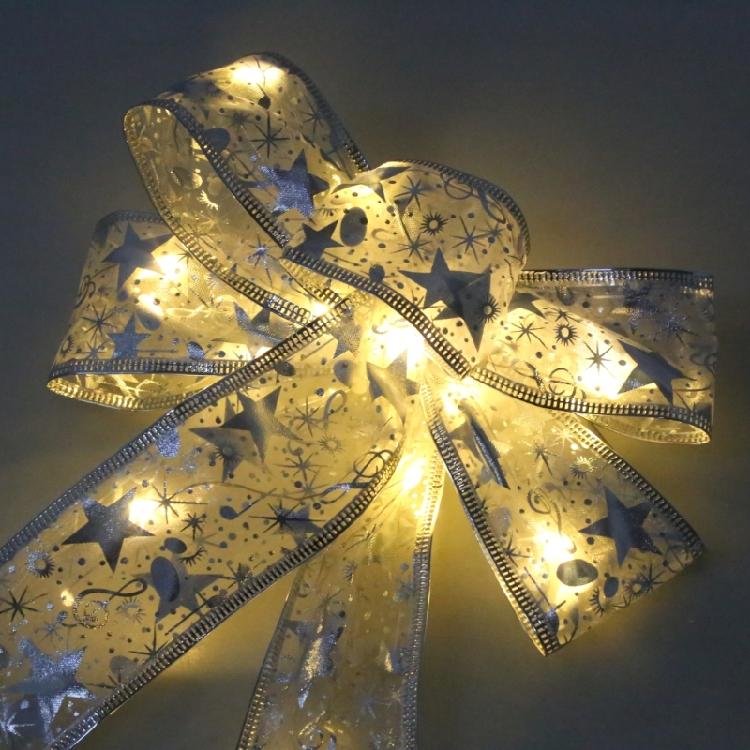 Weihnachtsschleife mit LED-Licht Baumfest Feiertagsparty Dekorationsmaterialien