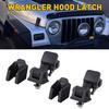 2 PCS Hood Catch Lock Latch Buckle Brackets Black For 97-2006 Jeep Wrangler TJ H