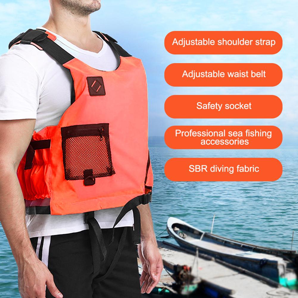 Professional Outdoor Adult Life Jacket Vest Oblique Zipper Safety Protective Wear for Swimming Snorkeling Sailing