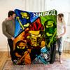 Cartoon N-Ninjago Flannel Blanket Figures Home Sofa Lunch Break Blankets Children Student Blanket Nap Cover Kids Travel Gift
