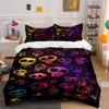 Multicolored Glowing Skulls Pattern. Bedding Sets Duvet Cover Sets Duvet Covers Pillowcases(1 * Duvet Cover 2 * Pillowcases Without Duvet Insert)