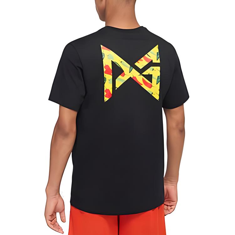 Nike Camiseta Preta de Manga Curta com Estampa Divertida de Caracteres Chineses Masculina DD8472-010