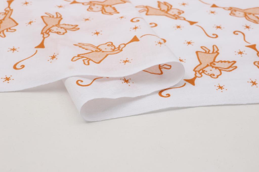 Gururin Tenugui (Tenugui) Trumpeter Angel Apricot Design, Japanese Souvenir, Approx. 35cm x 90cm, 1 Piece, Quick-Drying