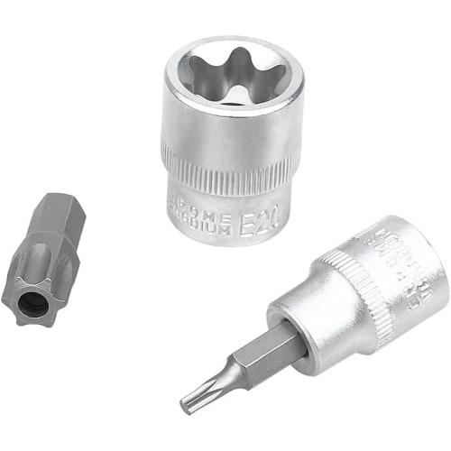 29-Piece Torx Bit Socket Set, E&T-Type Torx Sockets, Torx Screw Bit Set, Flower, Star, 1/4", 3/8", 1/2", Torx Bit Sockets, Maintenance, Repair, with C