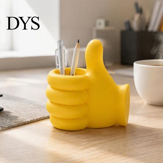Funny Gesture Pen Stand 3D Printed Thumbs?Up Holder, Shaped Desk Organizer, Creative Large Capacity Organizer Pencil Cup, Cute Desktop Storage Decor
