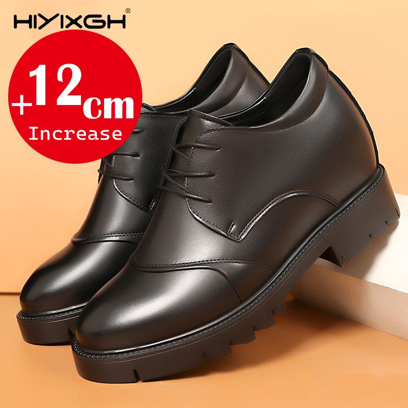 Height Increasing Derby Shoes For Men'S Dress Shoes 12cm Increase Casual Comfortable Breathable Invisible Wedding Elevator Shoes
