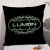 LLumon IIndustries LOGO Cushion Cover Natural Linen Organic Fabric DoubleSided Printing Sofa Home Decor Gift Pillow Case