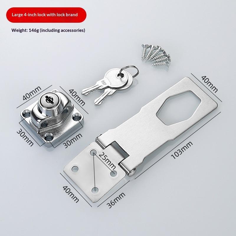 Stainless Steel Locking Hasp Latch Anti-Theft Easy Installation for DIY Home Renovation Cabinet Door Gate Lock Hardware