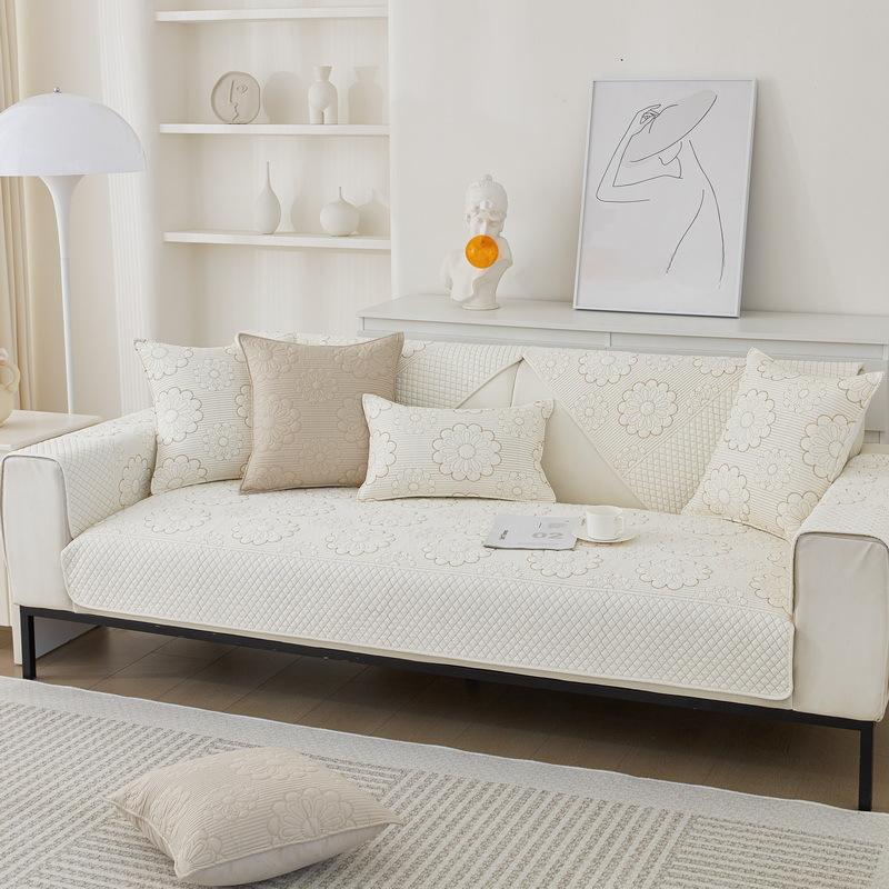 

Подушка для дивана, универсальная для всех сезонов, чехол из хлопка с вышитыми цветами, полотенце для дивана из чистого хлопка, простое и современное 70*70cm