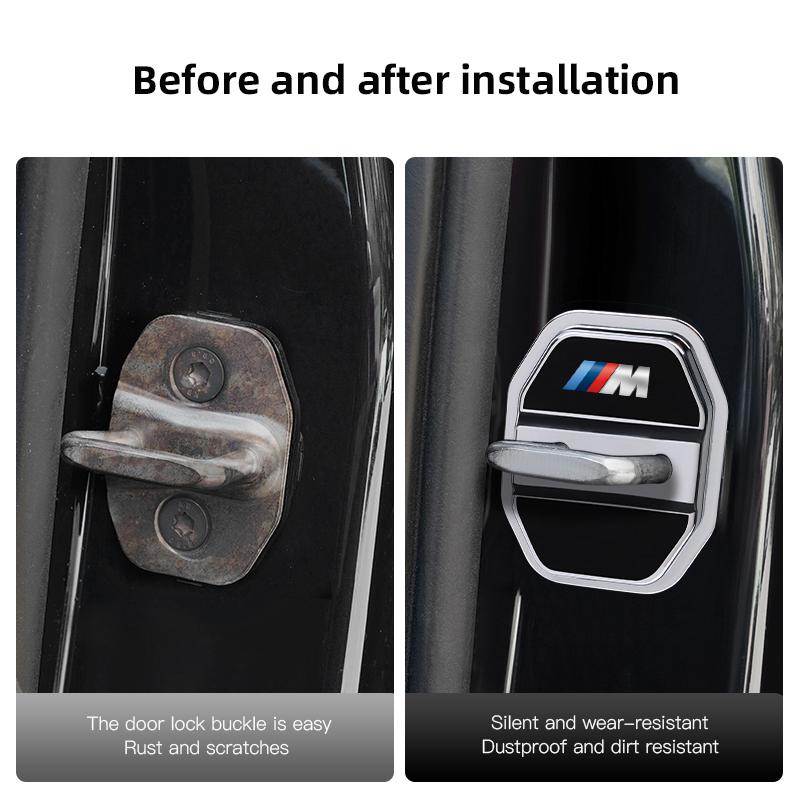 4PCS Silicone Car Interior Door Lock Cover Auto Door Latch Protective Sticker Accessories For BMW G80 G06 G07 G42 G14 G15 G16 F8