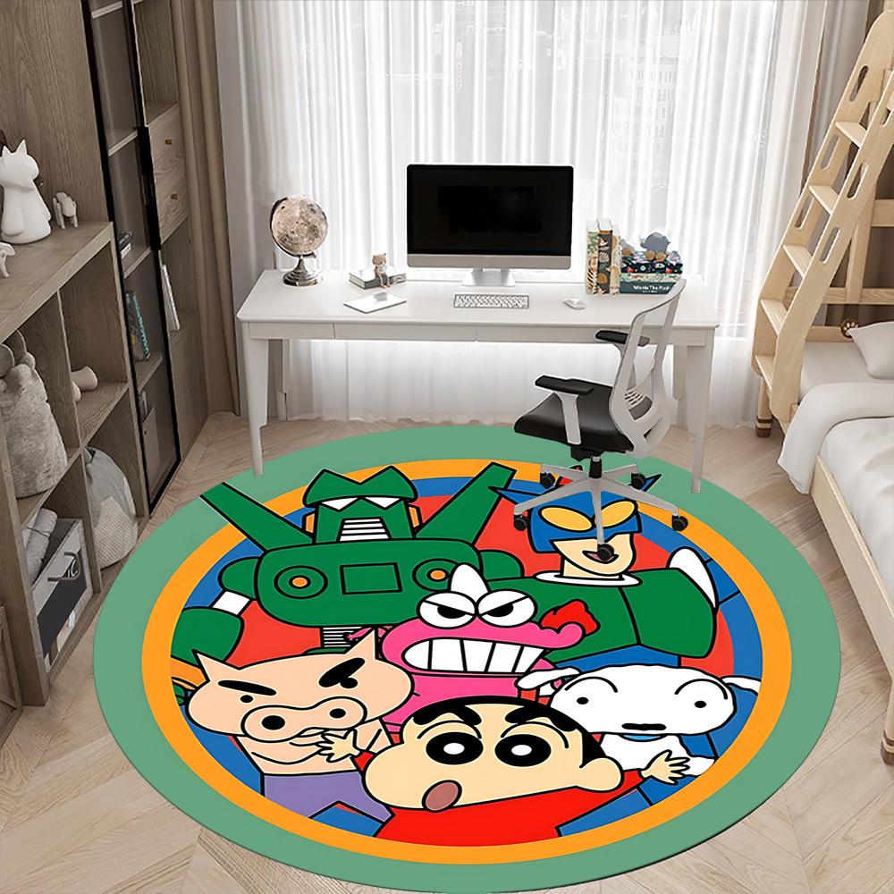 1PC Crayon Shin-chan Office Round Area Rug, Indoor Mat Suitable For Office, Under Office Chairs Bedroom Living Room Home Decor DT1212034