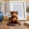 Cute Highland Bull Figurines Resin Desktop Ornaments Free Hug Humorous Cow Sculpture For Home Bookshelf Office Decorations