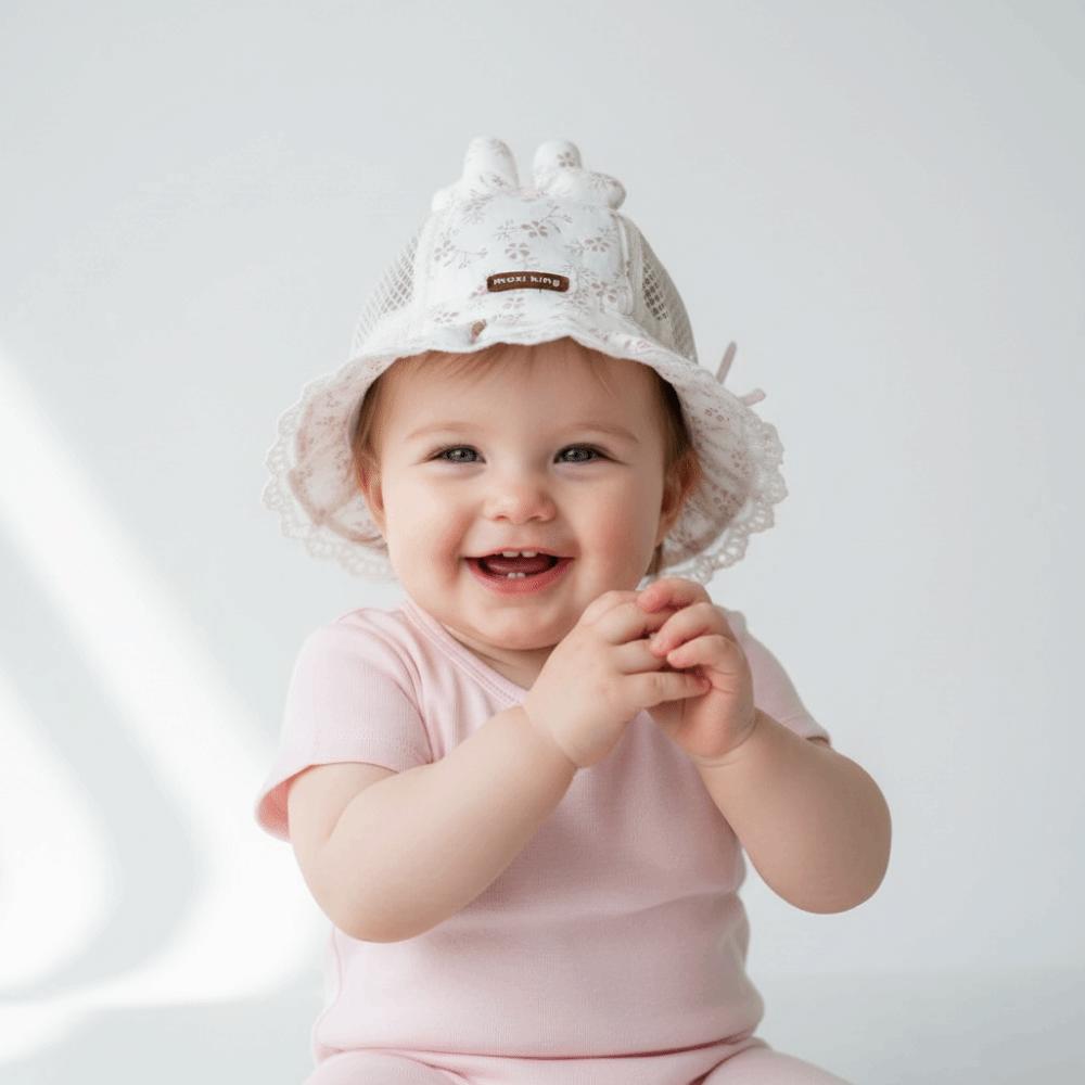 Adjustable Kids Baseball Cap Mesh Children Fisherman Hat Sweet Cute Baby Sunscreen Hat Infant