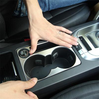 For Land Rover Discovery Sport 2015- ABS Silver Car Center Console Water Cup Holder Frame Cover Trim Sticker Car Accessories