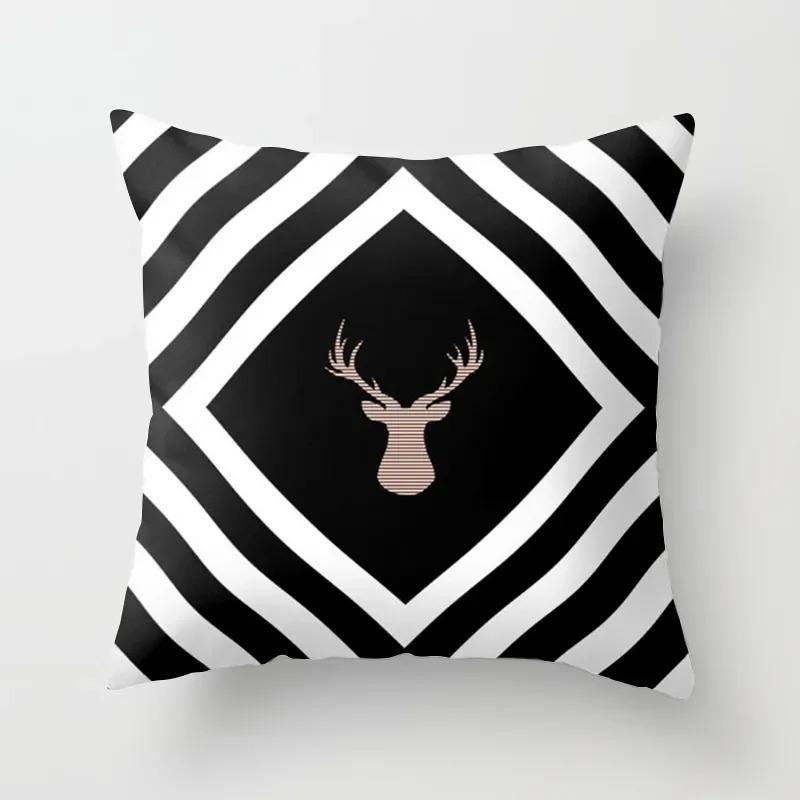 High-grade Black and White Geometric Irregular Pattern Pillowcase Office Living Room Home Pillowcase Car Ornaments