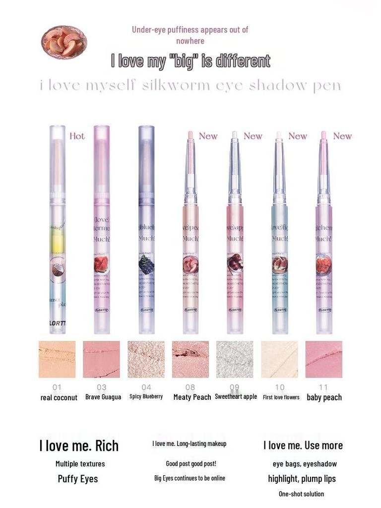 FLORTTE Pearl Shimmer Under-Eye Gel Pencil - Long-Lasting, Highlighting Eyeshadow Stick