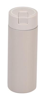 Pearl Metal Smooth One-Touch Mug 350ml Water Bottle, Direct Drinking, Insulated, Keeps Drinks Hot or Cold, Pink Beige, Easy Opening and Closing,