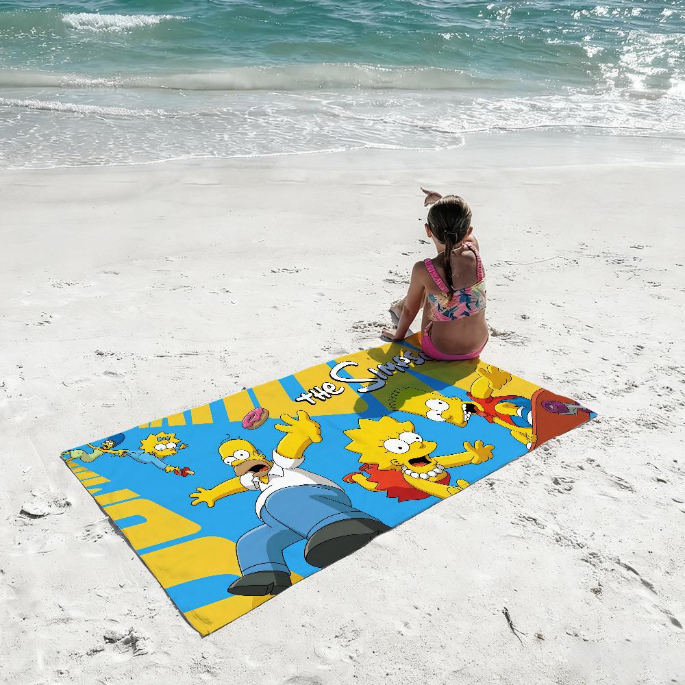 Cartoon The S-Simpsons Towel Quick Drying Beach Towels Are Suitable For Swimming Pools Camping Yoga And The Gym