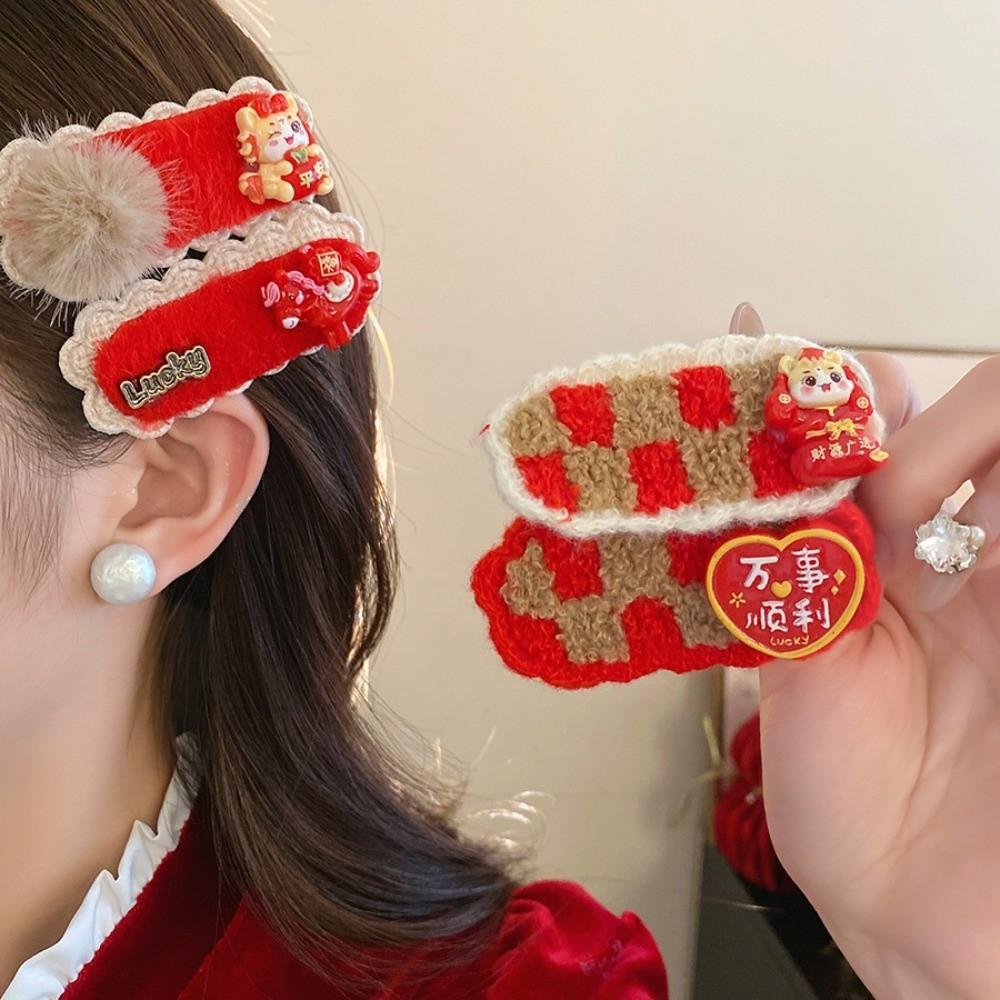Hair Clip Chinese Yuanbao Horse Hairpin Hanfu New Year Red Hairpin  Horse New Year Gift