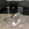 Summer Women Flip Flop Fashion PVC Transparent Women Slippers Designer Clip Toe Wedge Heel Slippers Casual Beach Slippers Slides