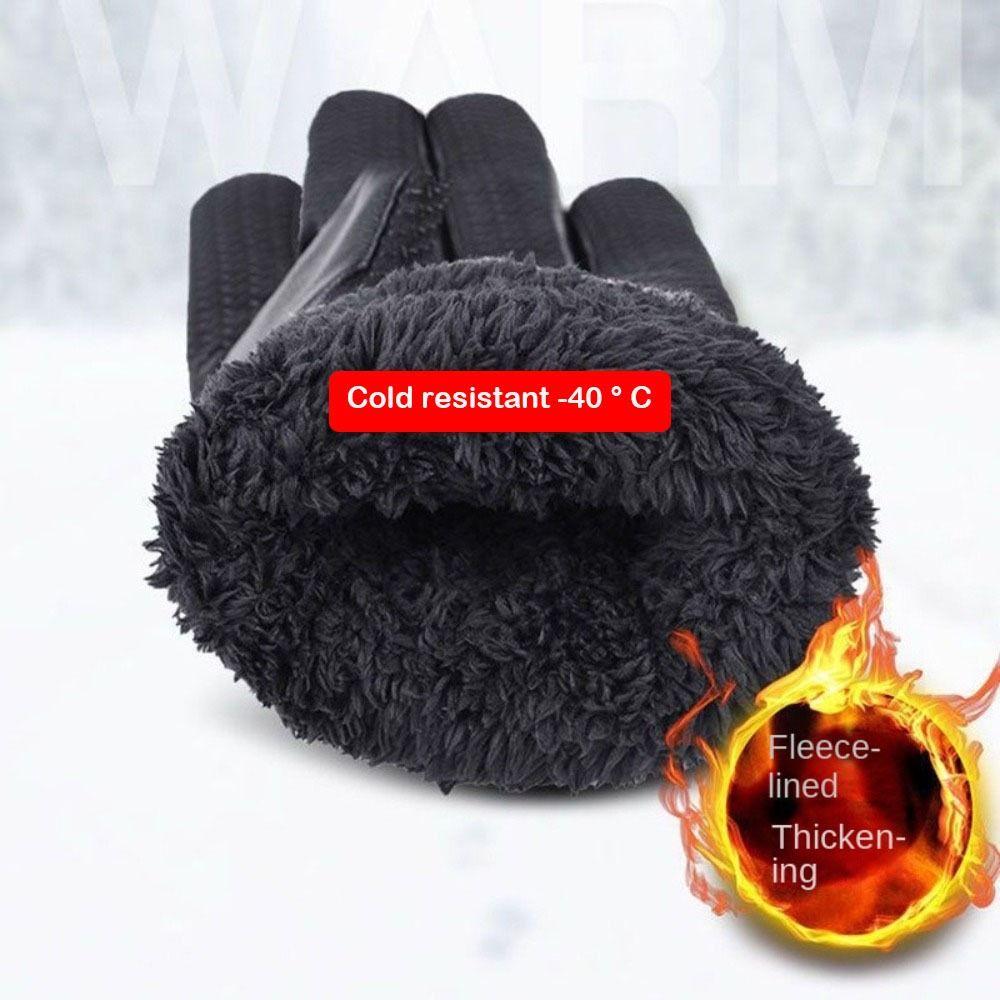 Touch Screen Leather Gloves PU Leather Touch Screen Gloves Autumn Winter Full Finger Mittens  Men