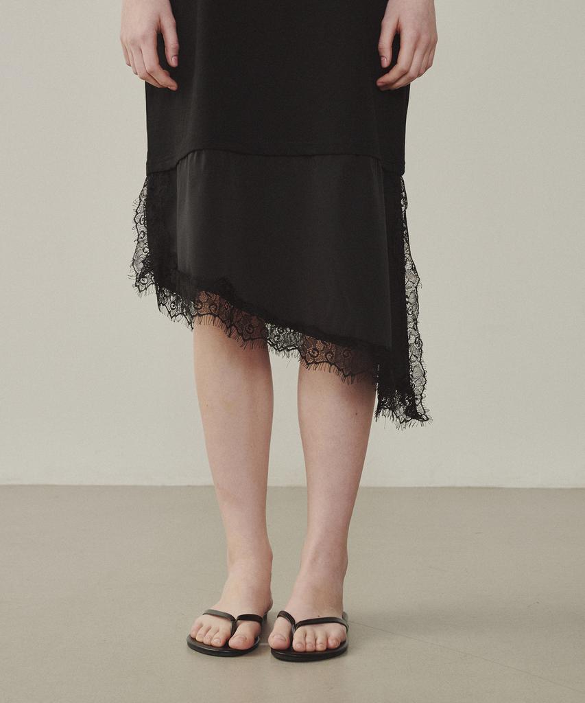 Melly And Rose Satin Color Block Jersey Dress (315124)_Black