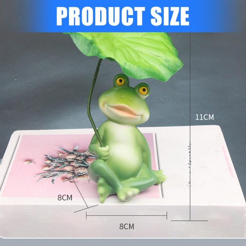 Weather Resistant Frogs Garden Statue With Umbrella Resin Statue Decoration For Yard Aquariums Landscape Props