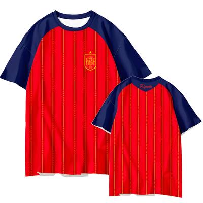 Spanish National Football Team Shirt 2026 World Cup Spanish Home Jersey Number Football Unisex Fans Tee Quick Drying Breathable Tracksuit Tee