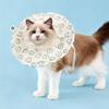 Padded Cat Cone Collar Adjustable Drawstring Pet Recovery Collar Soft Fabric Dog Cone Prevents Licking Biting Wound for Cats And Dogs