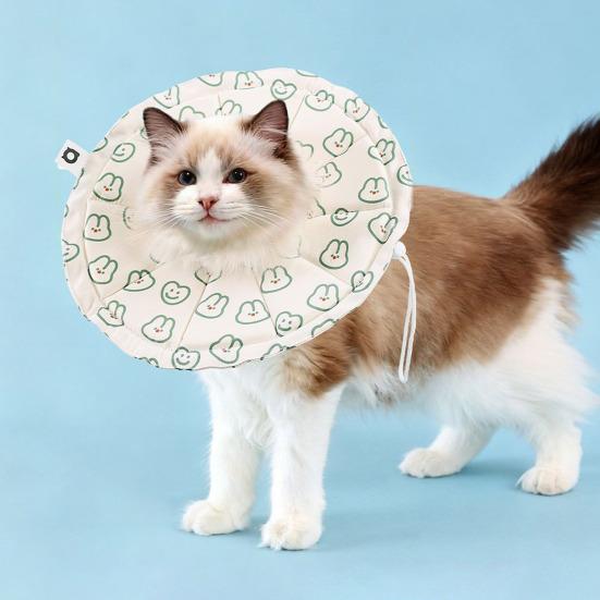 Padded Cat Cone Collar Adjustable Drawstring Pet Recovery Collar Soft Fabric Dog Cone Prevents Licking Biting Wound for Cats And Dogs