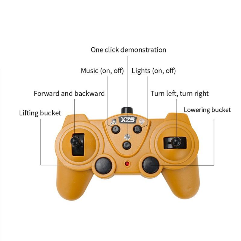 1:24 9CH Multifunctional RC Bulldozer Crawler Type Plastic Shovel Engineering Forklift Heavy Excavator Toy Gifts for Kids