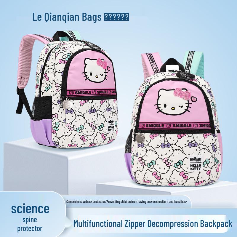 Hello Kitty Large Waterproof Student Backpack - High Capacity, Splashproof Multilayer Schoolbag for Girls.