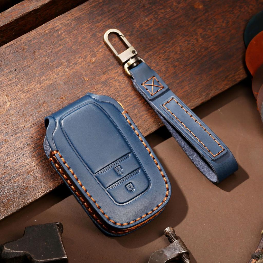 Car Key Case for Toyota BZ4X Key Case Corolla Vios Crazy Horse Leather Car Key Case Genuine Leather