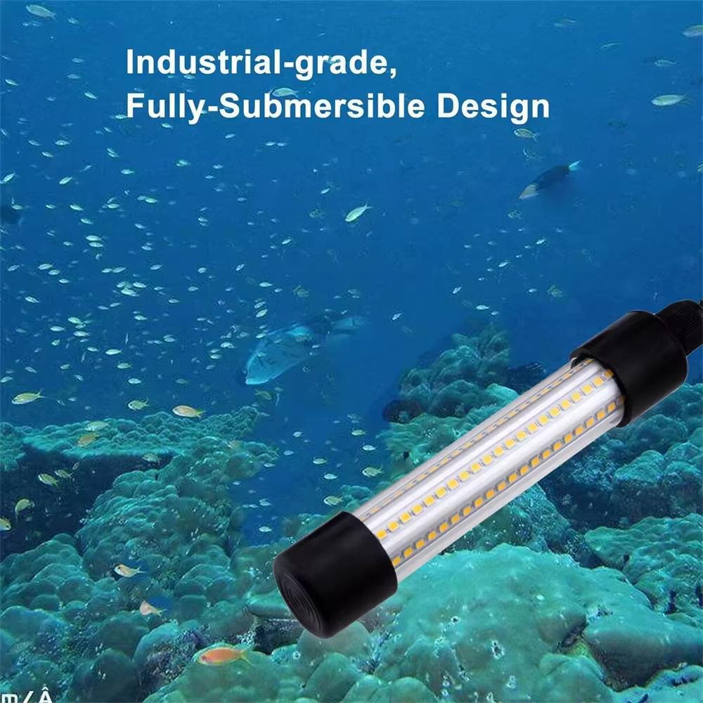 20W 12V-24V LED Fishing Lights Waterproof Underwater Fishing Lamp Submersible Boat Night Lishing Lamps Attract Squid Krill Light