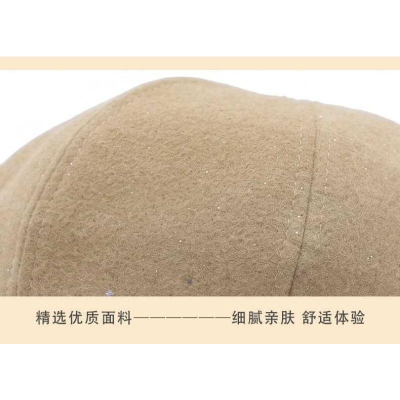 Autumn Winter Warm Versatile Newsboy Hat Wide Brim Octagonal Hat
