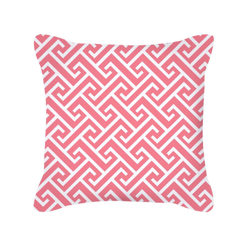 Furniture Life Peach Skin Velvet Pillow Cover Nordic Style Geometric Pattern Office Sofa Cushion Cover