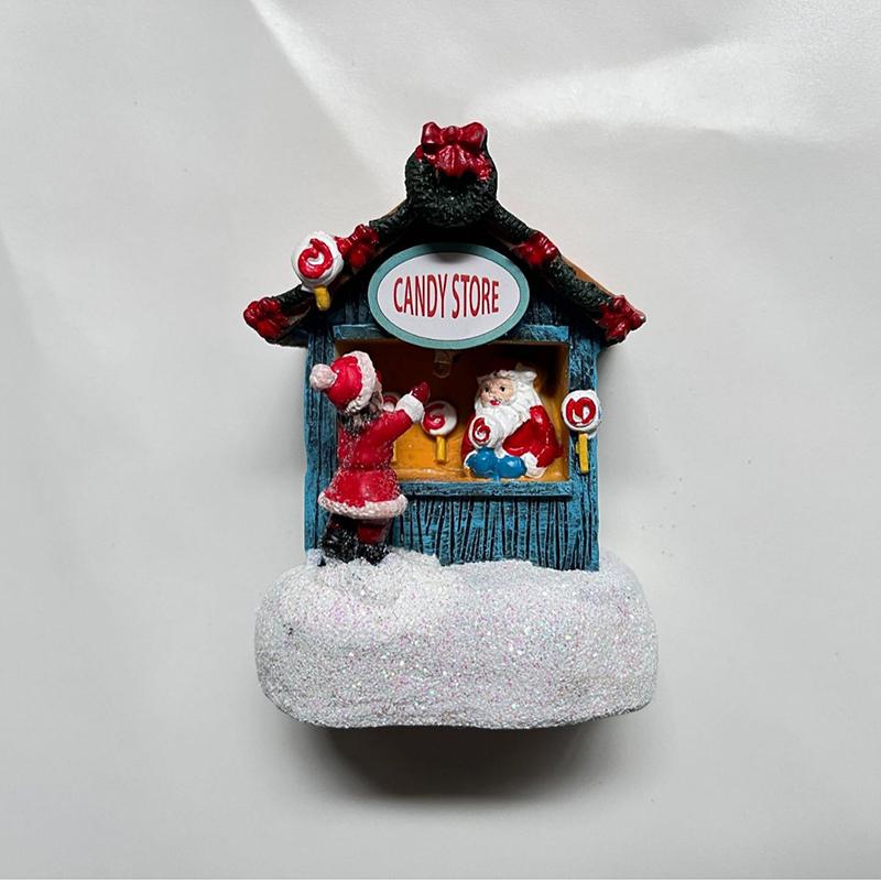 Christmas Train Ornament Glowing Snow House Desk Accessorie Christmas Decorations 2025 Navidad New Year Gifts Home Decor