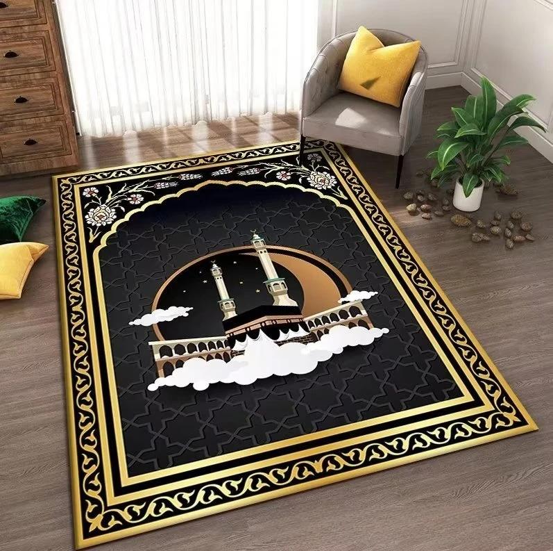 Islam Muslim Prayer Mat Living Room Decor Anti-slip Carpets Bedroom Bedside Soft Rug Entrance Doormat Machine Washable Carpet